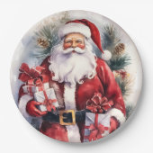 Weihnachts-Santa-Feiertag  Pappteller (Vorderseite)