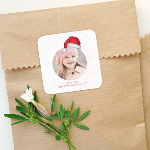 Weihnachts-Santa-Feiertags-Cute-Simple-verspielter Quadratischer Aufkleber