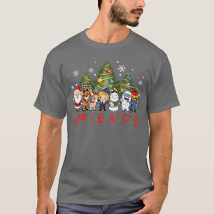 Weihnachts-Santa-Freunde Rudolph Schneemann Famili T-Shirt