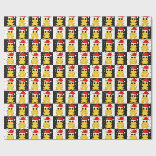 Weihnachts-SANTA-FROG-Schachbrett Geschenkpapier (Flach)