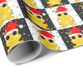 Weihnachts-SANTA-FROG-Schachbrett Geschenkpapier (Rolleneckpunkt)