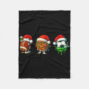 Weihnachts-Santa-Fußball-Biskuit-Soccer-Eiscreme Fleecedecke