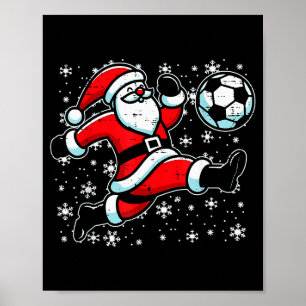 Weihnachts-Santa-Fußball-Tritt Xmas-Fußball Männer Poster