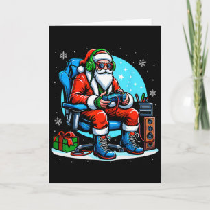 Weihnachts-Santa-Gamer Xmas lustiges Video-Gaming Karte