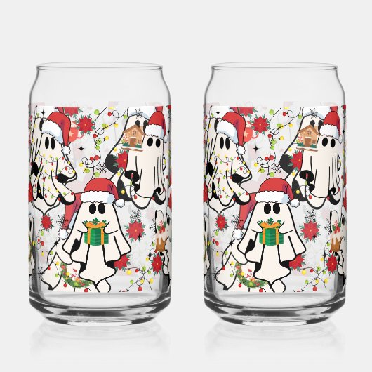 Weihnachts-Santa-Geist-Glasbecher Dosenglas (Vorderseite)