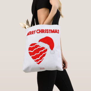 Weihnachts-Santa-Herz-Allover-Print-Tragetasche Tasche