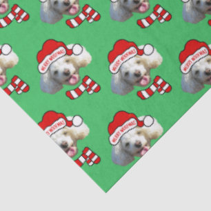 Weihnachts-Santa-Hund Individuelles Foto-Muster Seidenpapier