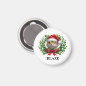 Weihnachts-Santa-Hut Bartagame individuell Magnet (Vorderseite/Rückseite)