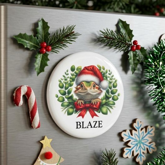 Weihnachts-Santa-Hut Bartagame individuell Magnet