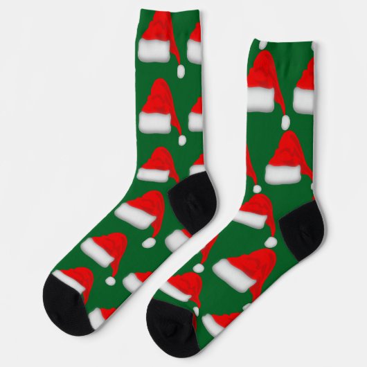Weihnachts-Santa-Hut-Design-Socken Socken (Linkes Detail)