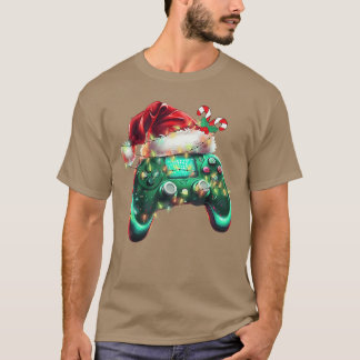 Weihnachts-Santa-Hut-Gamer-Controller-Videospiel-B T-Shirt