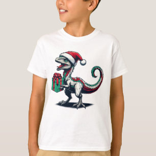 Weihnachts-Santa-Hut-Raptor T-Shirt