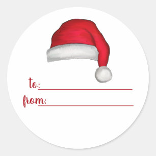 Weihnachts-Santa-Hut Whimsical Cute An Von Runder Aufkleber