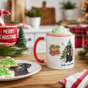 Weihnachts-Santa Ich war unartig Lustiger schwarze Tasse