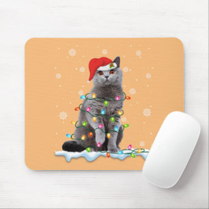 Weihnachts Santa Katze Britisch Kurzhaar Katzenlie Mousepad