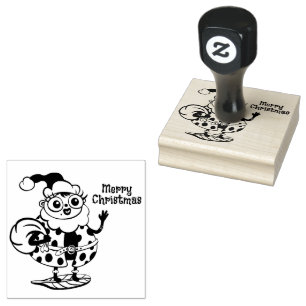 Weihnachts-Santa-Lady-Bug-Briefmarke Gummistempel