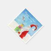Weihnachts-Santa-Lagergeschenke Papier Servietten (Ecke)