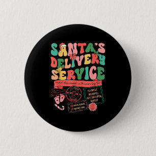 Weihnachts-Santa-Lieferdienst L&amp;d Geburtshelfe Button