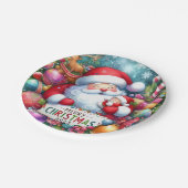 Weihnachts-Santa mit Baby  Pappteller (Schrägansicht)