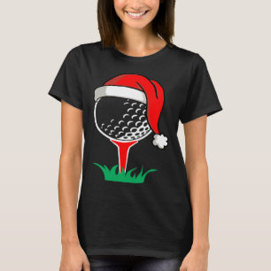 Weihnachts-Santa-Mütze Golfball Golf-Gag T-Shirt