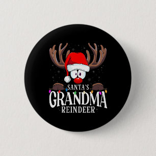 Weihnachts-Santa-Oma-Rentier-Passende X-mas  Button