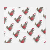 Weihnachts Santa Raccoon Bandit Fleecedecke (Vorderseite (Horizontal))