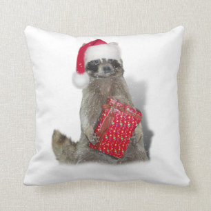 Weihnachts Santa Raccoon Bandit Kissen