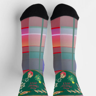 Weihnachts-Santa-Rentier-Kariert Socken