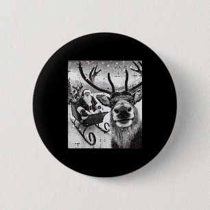 Weihnachts-Santa-Rentier-Selfie-Lustiges-Xmas-Männ Button