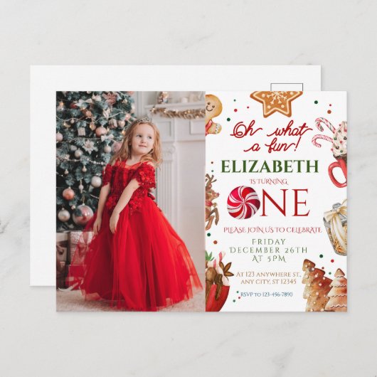 Weihnachts-Santa-Rentiere, was für ein lustiger 1. Postkarte (Vorne/Hinten)