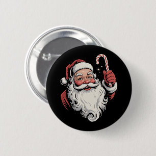 Weihnachts-Santa Retro-Geschenk Vintage Button