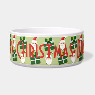 Weihnachts-Santa-Rot-Grün-Festlich-Personalisieren Napf