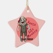 Weihnachts-Santa-Sockenaffe-Ornamente Keramik Ornament (Rechts)