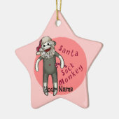 Weihnachts-Santa-Sockenaffe-Ornamente Keramik Ornament (Links)