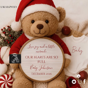 Weihnachts-Santa-Teddybär-Schwangerschaftsankündig Einladung