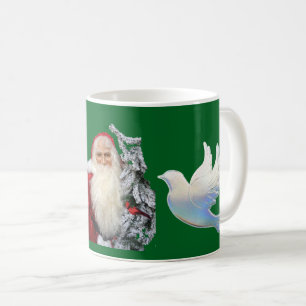 Weihnachts-Santa und Tauben Kaffeetasse