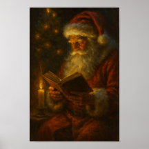 Weihnachts-Santa-Warme-Kerzenlicht-Plakat-Papier