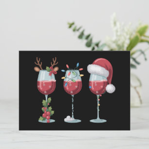 Weihnachts-Santa-Weinglas-Festzeit-Trinken Feiertagskarte