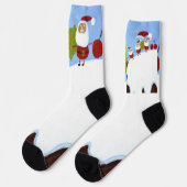 Weihnachts-Santas und Weihnachts-Pudding-Socken Socken (Linkes Detail)