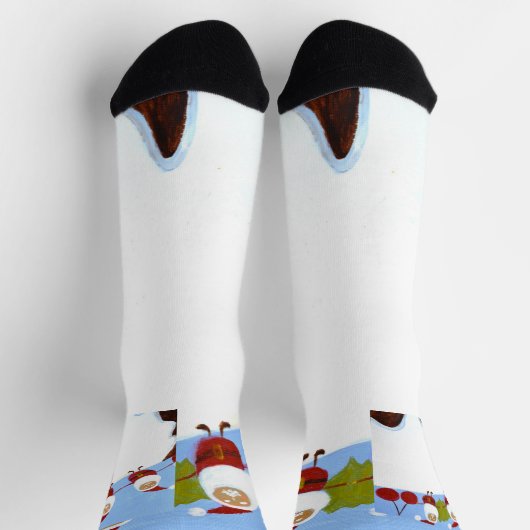 Weihnachts-Santas und Weihnachts-Pudding-Socken Socken (Oben)
