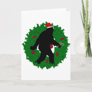 Weihnachts-Sasquatch-Jagd Feiertagskarte