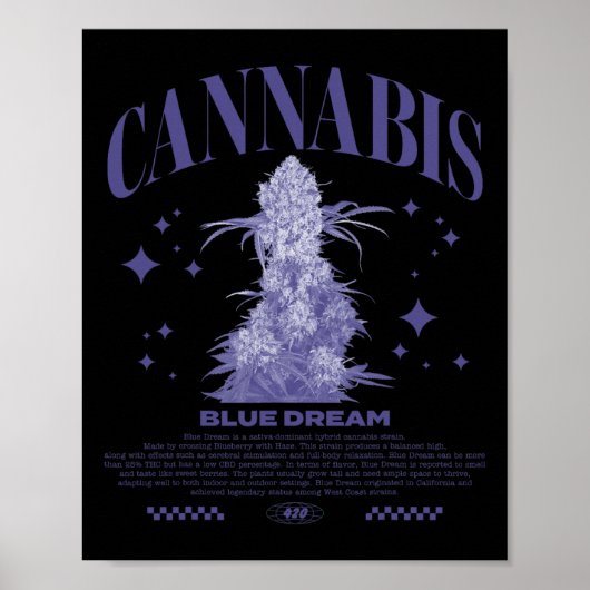 Weihnachts-Sativa-Hybrid-Sorte Blue Dream Poster (Vorne)