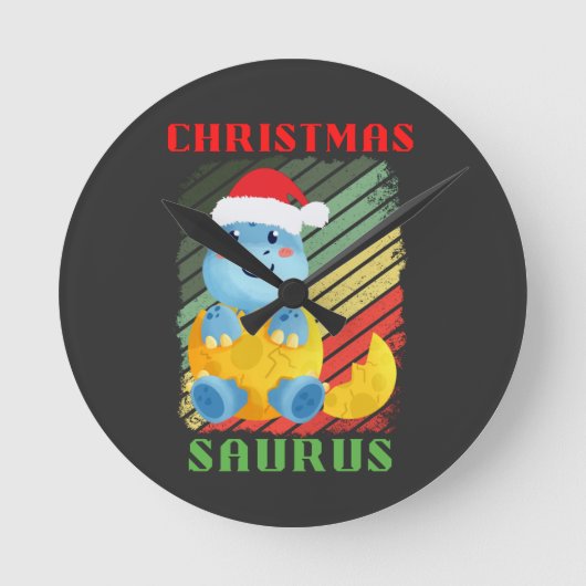WEIHNACHTS SAURIER RUNDE WANDUHR (Vorderseite)