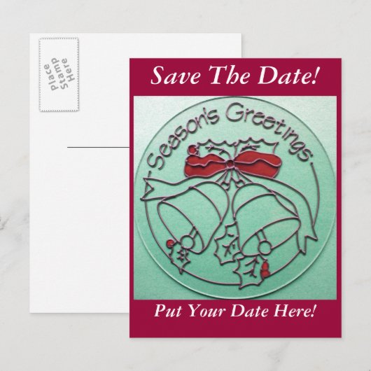 Weihnachts Save the Date Postkarte (Vorne/Hinten)