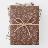 Weihnachts-Scandi Brown Muster Geschenkpapier Set (Beispiel)