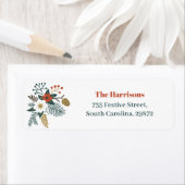 Weihnachts-Scandi Floral White Rücksendeadresse (Insitu)