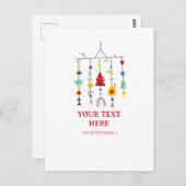 Weihnachts-Scandi Minimalistischer einfacher Urlau Postkarte (Vorne/Hinten)