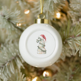 Weihnachts-Schach-Springer-Schmuck – Aquarell-Scha Keramik Kugel-Ornament