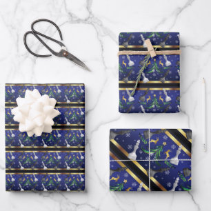 Weihnachts-Schachfiguren - Schneeflocken, Weihnach Geschenkpapier Set