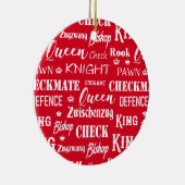 Weihnachts Schachspieler Rot und Weiß Keramik Ornament (Rechts)